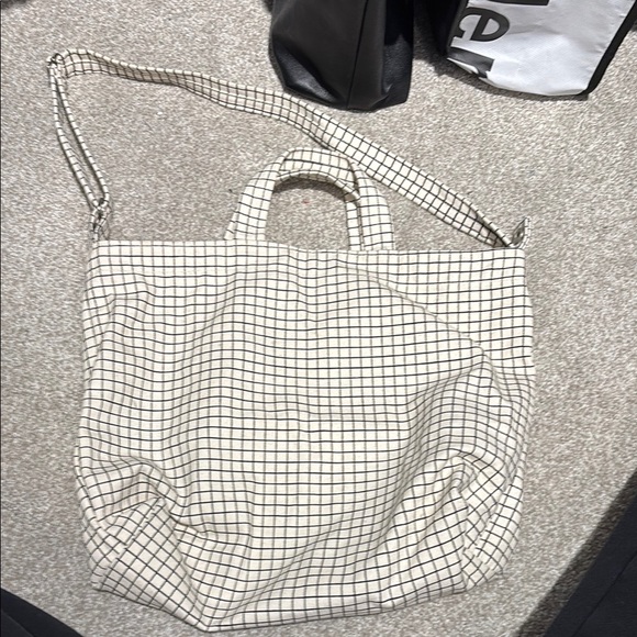 BAGGU Bags Checkered Tote Bag Black And White Poshmark